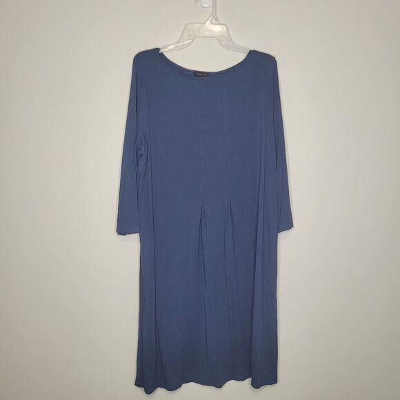 J Jill navy blue stretch pull over timeless modest casual comfortable dress L - Picture 1 of 7